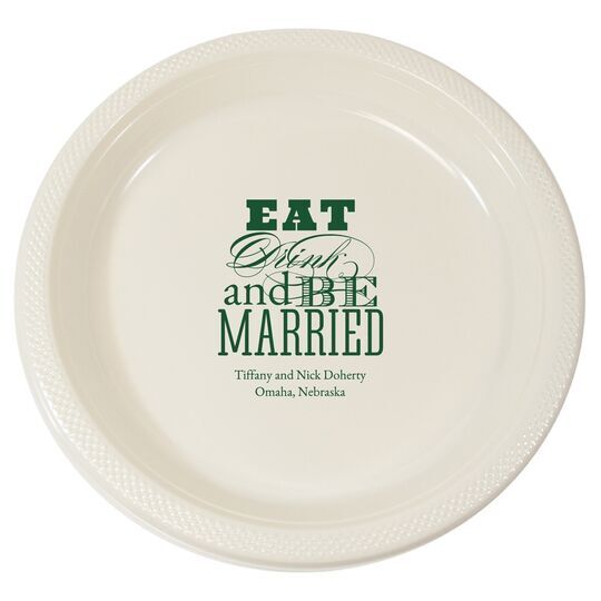 Eat Drink and Be Married Plastic Plates
